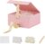 BoxSkivra Pink Gift Box with Ribbon 1 Pack 6X6X3 Inch Small Gift Box with Lid Magnetic Closure Rectangle Collapsible Luxury Gift Boxes for Mother’s Day、Birthdays、Shredded Paper Filler & Card