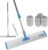Microfiber Wet Mops 24 in Heavy Duty Flat Floor Mop Adjustable Handle with 4 Washable Mop Clothes