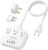 European Travel Plug Adapter, US to European Plug Adapter with 3 American Outlets & 4 USB, 3ft European Power Cord, International Travel Power Strip, Type C for Europe EU Germany France, Travel, White