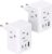 2 Pack European Travel Plug Adapter, Mifaso International Power Plug Adapter with 3 Outlets 3 USB Charging Ports(2 USB C), Type C Plug Adapter Europe Travel Essentials to Spain Italy France