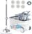 Spin Mop Bucket Deluxe 360 Spinning Floor Cleaning System with 6 Microfiber Replacement Head Refills,62″ Extended Handle,4X Wheel for Home Cleaning