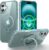 CHAOFEnG Magnetic Compatible with iPhone 16 Case with Stand [Military Grade Drop Tested][Compatible with Magnet] Ring Translucent Slim Hard Back Soft Edge, Teal Green