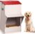 Outdoor Gravity Dog Feeder, 50 lb Large Capacity Automatic Dog Food Dispenser, Heavy Steel Weather-Resistant Pet Feeder with Clear Viewing Door, Wall or Ground Mount for Large Dogs