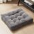 Degrees of Comfort Meditation Floor Pillow, Square Large Pillows Seating for Adults, Gray Tufted Corduroy Cushions for Outdoor Yoga Tatami Fireplace Living Room, Grey, 22×22 Inch