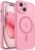 CANSHN Magnetic for iPhone 15 Case, Upgraded [Full Camera Protection] [Compatible with Magsafe] [Translucent Matte] Shockproof Protective Phone Case for iPhone 15 6.1″ – Pink