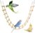 BNOSDM Long Bird Ladder Bridge 39.4 in Wooden Parakeet Climbing & Swing Toys Bird Cage Accessories for Budgies, Cockatiels, Conures, Lovebirds, Canaries (16-Steps)
