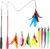 Cat Toys for Indoor Cats, Interactive Cat Toy 2PCS Retractable Wand Toy and 9PCS Cat Feather Toys Refills, Funny Kitten Toys Cat Fishing Pole Toy for Bored Indoor Cats Chase and Exercise