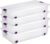 Sterilite 60 Qt ClearView Latch Wheeled Underbed Storage Box, Stackable Bin with Lid, Plastic Container to Organize Underbed, Clear Base, Lid Sweet Plum (Pack of 4)