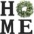 Pinkpum Wood Home Sign with Artificial Eucalyptus Wreath for O, Hanging Farmhouse Wall House Decor Wood Letters for Wall Art Rustic Home Decor, Wall Decor for Living Room Kitchen Entryway (Black)