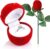 Pssopp Rose Shape Ring Box, Romantic Proposal Jewelry Case with Soft Inner Lining, for Wedding Engagement Earrings Storage