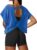 UNIANKIYA Open Back Workout Tops for Women Loose Fit Athletic Crop Tee Short Sleeve Gym Running Yoga Shirt