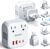 2000W Voltage Converter US to Europe for Hair Dryer – DOACE 220V to 110V Converter for European Travel, Power Converter Adapter Combo with 2 PD/QC Chargers & UK/AU/US/IT/European Travel Plug Adapters