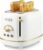 Hazel Quinn 2-Slice Retro Toaster, 6 Browning Levels, 3 Functions-Defrost/Reheat/Cancel, Removable Crumb Tray for Easy to Clean, 1.5 Inches Extra Wide Slots – Pearl White