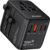Hichain 70W GaN Universal Travel Adapter, European Travel Plug Adapter 2 USB-A & 2 USB-C Fast Charging Travel Adapter All-in-one International Power Adapter for USA EU UK AUS Travel Essentials Black