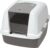 Catit Airsift Jumbo Hooded Litter Pan, Warm Gray/White – Privacy and Easy Access for Cleaning – Ideal for Larger or Multiple Cat Households