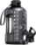 AQUAFIT 64 oz Water Bottle with Time Marker – Straw & Chug Lid – BPA Free Half Gallon Gym Water Bottle with Handle – Big Gallon Jug (Gray, 64 Ounces)