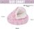ZaneSun Calming Round Dog Bed & Cat Cave with Hooded Cover, Plush Fluffy Anti-Anxiety Cat Bed, Waterproof Bottom Washable (Pink, 20x20inch)