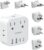 European Travel Plug Adapter Set, 8-in-1 Travel Adapter with 4 AC, 4 USB Ports (2 USB C), US to UK/EU Universal Travel Adapter, International Power Adapter with Type C/G/D/L/A/I Detachable Plugs