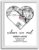 Custom Map Heart Design Framed Canvas – Where We Met Personalized Couple Gift Cotton Sheet with Frame Couple Map Framed Wooden Love Frame, Valentines Day (Heart Custom – B&W)