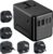 JMFONE Universal Travel Adapter with Type D Plug(India & Most Africa), International Power Adapter, 30W 3X USB-C & 2X USB-A Ports & 2500W AC Outlet, Travel Charger for Europe US UK AUS 200+ Countries