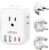 LENCENT Type C and Type D M Universal Travel Adapter Kit with 4 Outlets 4 USB Ports(2 USB C), International Power Adapter Plug for Namibia India South Africa Europe Italy Spain Nepal