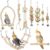 Bird Parrot Swing Toys, Chewing Standing Hanging Perch Hammock Climbing Ladder Bird Cage Toys for Budgerigar, Parakeet, Conure, Cockatiel, Mynah, Love Birds, Finches and Other Small to Medium Birds