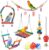 Swing Hanging Standing Chewing Toy Hammock Climbing Ladder, Cage Colorful Toys Suitable for Budgerigar, Parakeet, Conure, Cockatiel, Mynah, Love Birds, Finches