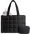 LOVEVOOK Tote Bag for Women, Puffer Work Handbag 15.6 Inch Laptop Purse for Nurse Teacher, Large Quilted Travel Tote Shoulder Bag with Zipper for College Office Clinical Gym, Black