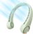 Jancane Portable Neck Fan, USB Rechargeable Personal Fan, 3 Speeds Adjustable, Large air outlet Powerful Strong Wind, Adjustable, 360° Cooling, Super Quiet, No Blade Design, No Hair Twisting,(Green)