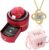 Preserved Handmade Rose Box with Four Leaf Clover Necklace, Jewelry Boxes Poetry Roses Gifts for Women Her Mom Wife Girlfriend on Valentines,Mother’s Day with ”To My Love” Card (Romantic Red)