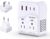 2000W Voltage Converter US to Europe for Hair Dryers, 7-in-1 220V to 110V Converter for European Travel with 3 AC/2 USBA/2 USBC Ports (PD20W) (White)