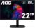 AOC 22B35HM23 22″ Full HD (1920 x 1080) 120Hz LED Monitor, Adaptive Sync, VGA & HDMI, Flicker-Free, Low Blue Light, HDR Ready, VESA, Tilt Adjust, Eco-Friendly