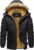 TACVASEN Men’s Winter Jacket with Hood Water Repellent Windproof Thicken Parka Winter Coat
