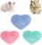 3 Pack Hamster Food Bowl Rabbit Guinea Pig Food Dish Cute Heart Shape Water Dish for Hamster Hedgehog Gerbil Small Animals Rat Rodent (Green, Blue and Pink)