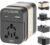 Universal Travel Adapter & Global Power Plugs & Outlets, GaN Fast Wall Charger with PD 3.0 USB-C & USB-A Ports, All-in-1 International Compact Adaptor for EU USA UK Aisa Hair Dryer Steam Iron Laptop