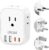LENCENT Type C and Type D G Universal Travel Adapter Kit, International Power Plug Adapter for Europe UK Maldives Italy Ireland Scotland Dubai Singapore India Sri Lanka Tanzania Zanzibar Kuwait Nepal