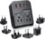 2000W Voltage Converter US to Europe, 220V to 110V Converter for Hair Dryer, 7-in-1 European Travel Plug Adapter with 3AC/2USB-A/2USB-C (Black)