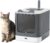 Foldable Cat Litter Box, Fully Enclosed Litter Box with Lid, Covered Kitty Kitten Litter Boxes Enclosure with Scoop, Odor Control, Easy to Clean, 3 Modes for Cat up to 12 lbs(White&Grey)