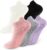 5 Pairs Pilates Socks with Grips for Women Non Slip Grip Yoga Crew Socks for Barre Hospital Barefoot Workout