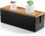 Bivvclaz Large Cable Management Box, Wooden Cord Organizer Box for Desk, Floor, Office to Hide Extension Cords Power Stripes Surge Protectors Chargers Wires, Black