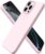 ORNARTO Compatible with iPhone 16 Pro Max Case 6.9″, Slim Liquid Silicone 3 Layers Soft Gel Rubber Shockproof Protective Cover with Anti-Scratch Microfiber Lining-Chalk Pink