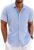 COOFANDY Men’s Linen Shirts Short Sleeve Casual Shirts Button Down Shirt for Men Beach Summer Wedding Shirt
