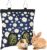 Upgraded Rabbits Hay Feeder Bag for Bunny, Guinea Pigs, Chinchillas – Hanging Washable 2-Hole Hay Dispenser with 600D Oxford Fabric, Small Animal Cage Accessories (Blue Daisy)