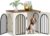 Hzuaneri 31.5” Wooden Dog Crate Furniture, Indoor Dog Kennel Dogs Cage for Small/Medium Dogs, Heavy Duty Dog Crates Decorative Pet House End Side Table TV Stand, White Brown DFC85114B