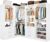 Vomavex Closet System with 4 sets, 101.9″ Closet Organizer Systems with 6 Drawers & 8 Hanging Rods & Adjustable Shelves, Walk in Closet Standing Closet System, Corner Closet System Set, White