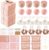 49pcs Bridesmaid Gifts Set Of 4 Pink， Maid of Honor Proposal Box Gift,Scented Candle Salt Ball Makeup Bag Rectangular Hair Clip Bridesmaids Scrunchies Knot Bracelet Bridal Shower Wedding Party