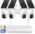 Wireless Security Camera System Outdoor, Aurora Lux Color Night Vison 4 Cam-Kit Solar Powered Security Cameras Wireless Outdoor-1TB 360° View 2.4/5Ghz WiFi No Monthly Fee