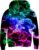 Idgreatim Kids 3D Graphic Pullover Hoodies Warm Thick Hooded Sweatshirt for Boys Girls 6-16 Years