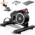 pooboo Under Desk Bike Pedal Exerciser, Quiet Magnetic Mini Exercise Bike with 16 Resistance Levels, Arm & Leg Workout, Resistance Bands & Non-Slip Mat for Home Office Therapy