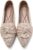 Flats for Womens Pointed Toe Ballet Flats with Bow Comfortable Knit Dressy Flats